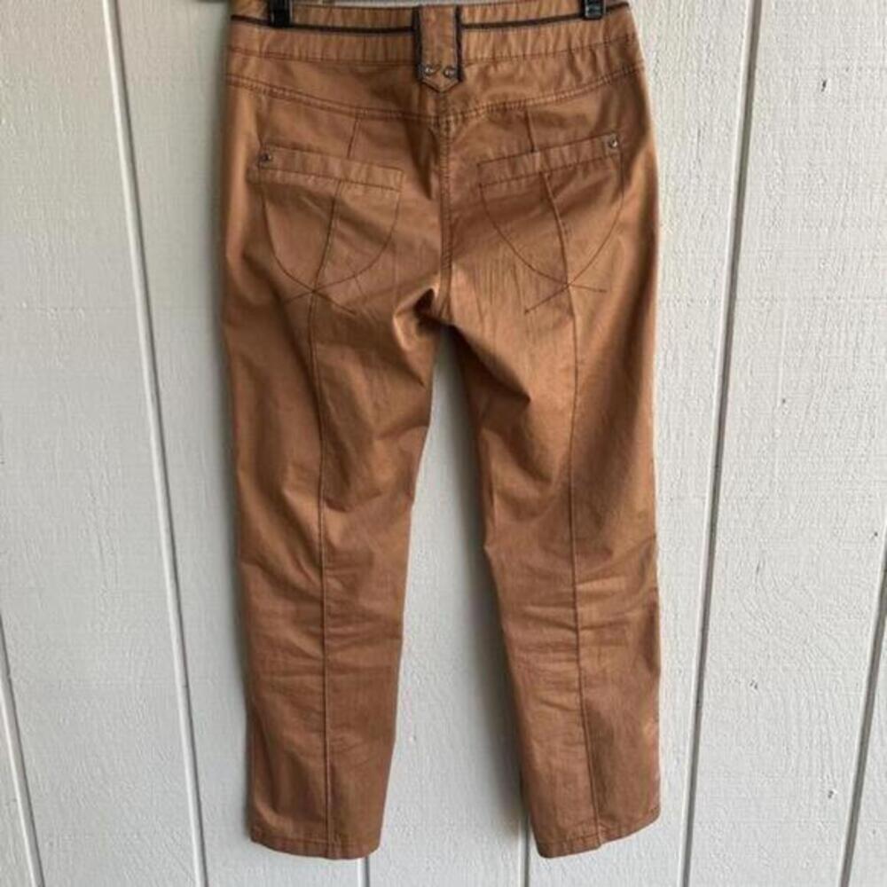 Crisca By Biba Cropped Cotton Twill Pants With Zipper Ankle Women’s Size 34 - Picture 5 of 9